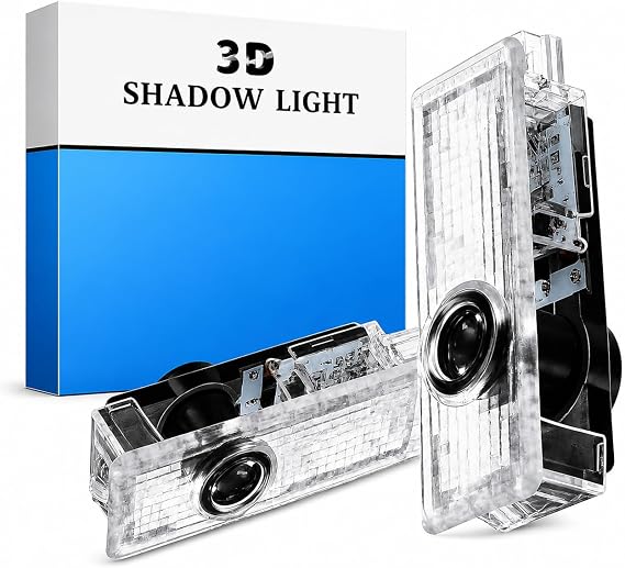 LED Car Door Light Accessories Logo Projector (Black & White) HD Welcome Lights Compatible with BMW 1/3/4/5/6/7/M/X/Z/GT Series