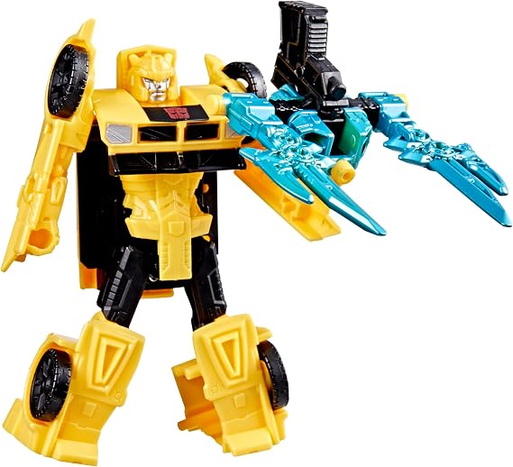 Transformers CYBERWORLD Bumblebee Armored Cyber Changers 10cm Action Figure, Quick Change to Car Mode, Robot Toys for Boys and Girls 6 Years and Over