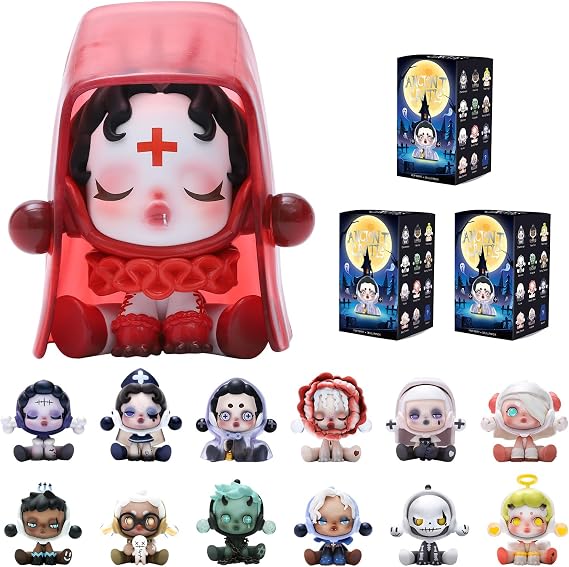POP MART Skull Panda Ancient Castle Blind Box Figures, Random Design Mystery Toys for Modern Home Decor, Collectible Toy Set for Desk Accessories, Triple Box