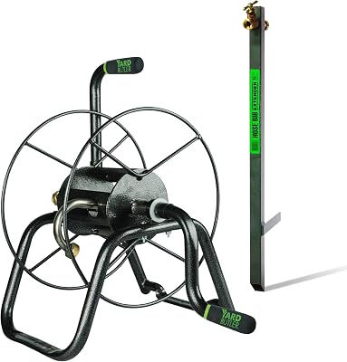 Yard Butler Handy Reel Portable 2-in-1 Hose Reel & Hose Bib Extender Bundle - Powder Coated Steel Storage & Water Access Solution - Outdoor Watering Accessory for Lawn & Garden Use