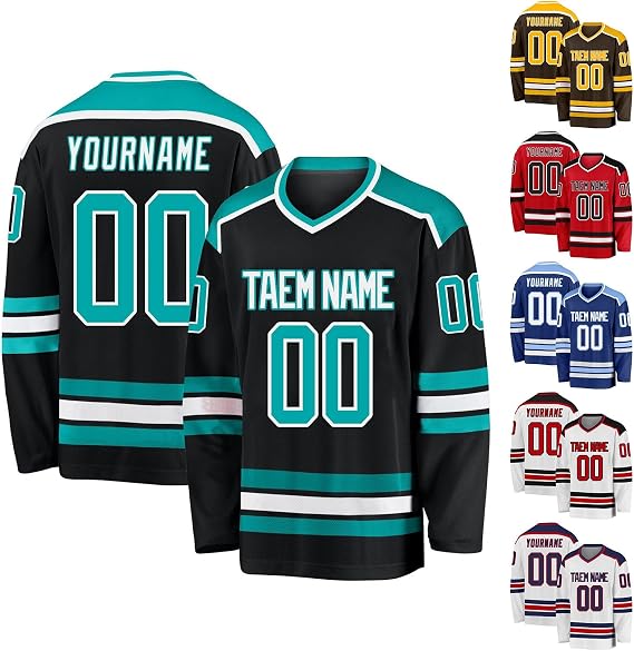 Custom Ice Hockey Jersey for Men - Personalized Name & Number Logo - Practice Jersey for Hockey Fans - Youth Style