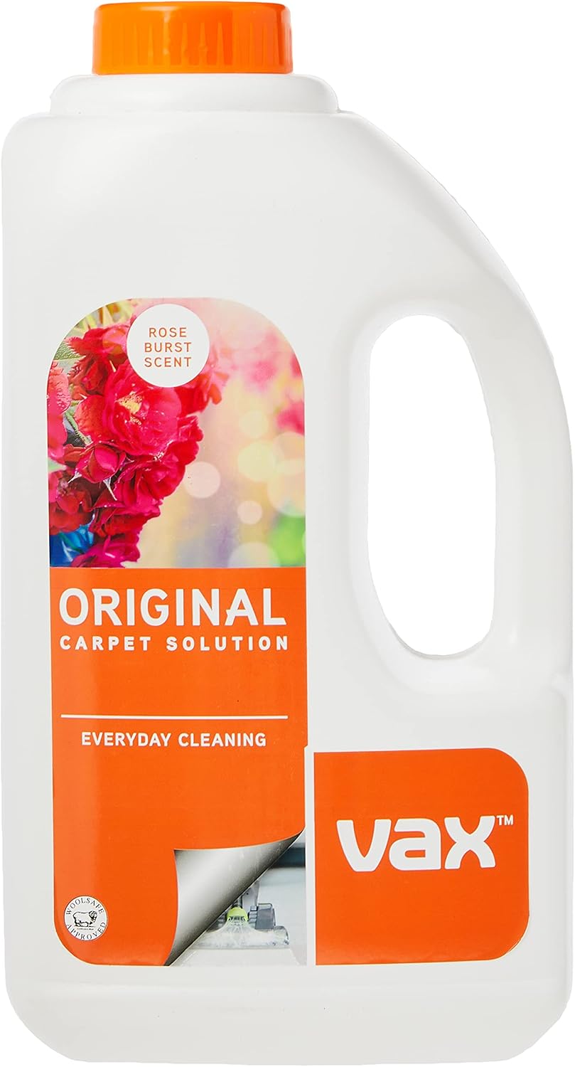 Vax Original 1.5L Carpet Cleaner Solution, Stain Remover Shampoo, Rose Burst Scent, Suitable for Everyday Cleaning, 1-9-142055, White