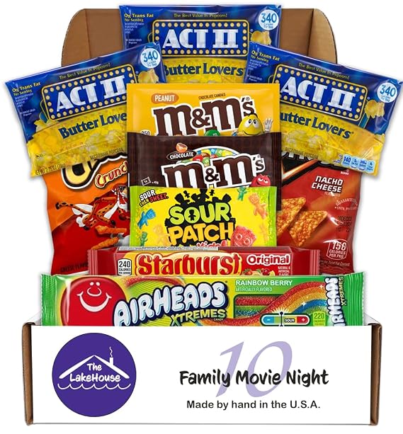 Movie 10 Count Snack Basket - Movie Night Supplies by The LakeHouse