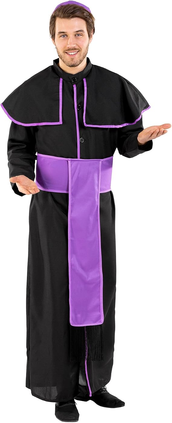 TecTake dressforfun Men’s costume priest Benedict | Great robe | Large collar | Striking belt (XXL | No. 300481)