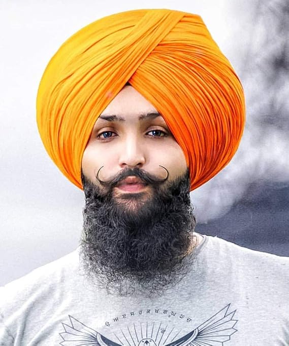Fairdeal Sikh Religious Punjabi Turban Kesri Turban Pagri Pagg Headwear Pagdi Full Voile 5.5 Meter Double stitch