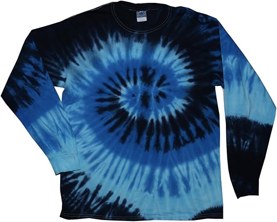 Tie-Dye Adult 5.4 oz. 100% Cotton Long-Sleeve T-Shirt M BLUE OCEAN