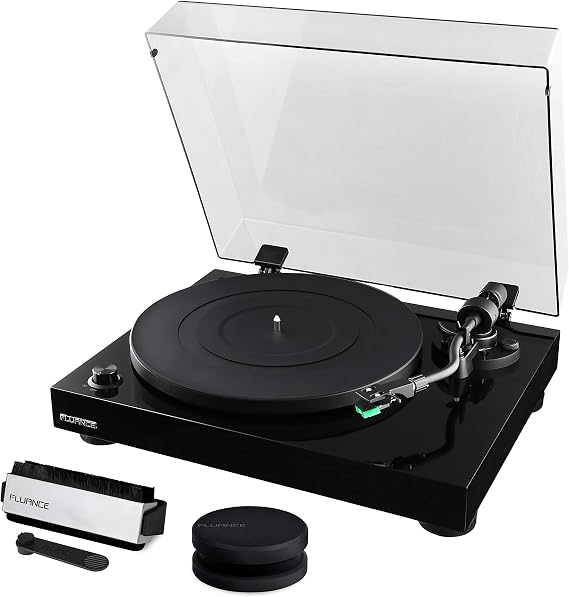 Fluance RT81 Elite High Fidelity Vinyl Turntable Record Player with Audio Technica AT95E Cartridge, Belt Drive, MDF Wood Plinth, Piano Black