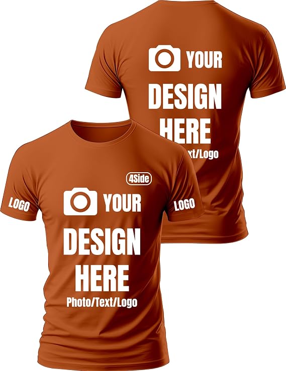 Custom T Shirts For Men - Customized Unisex Tee Shirt Design Your Own Image Text Logo Printed Front/Back