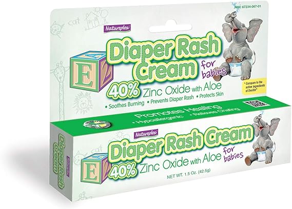 Diaper Rash Cream for Babies 40% Zinc Oxide with Aloe 3 Pack