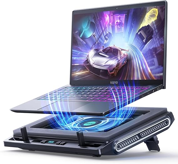 llano Laptop Cooler, Gaming Laptop Cooling Pad with 3500RPM Turbofan