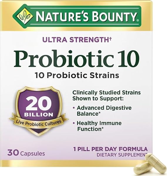 Nature's Bounty Probiotic 10 Daily Probiotic Supplement, 30 Capsules