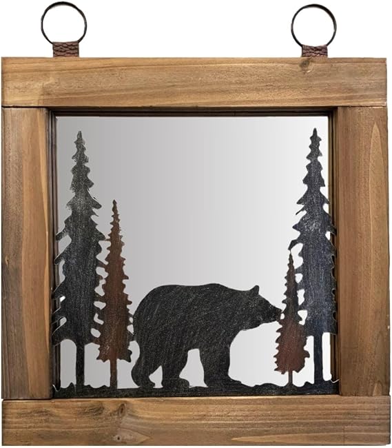 BestGiftEver Rustic Woodland Bear Wall Mirror