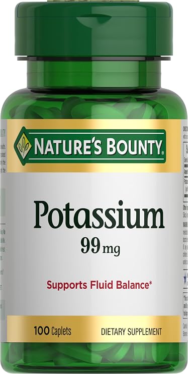 Nature's Bounty Potassium 99mg, 1 Per Day, 100 Vegetarian Caplets