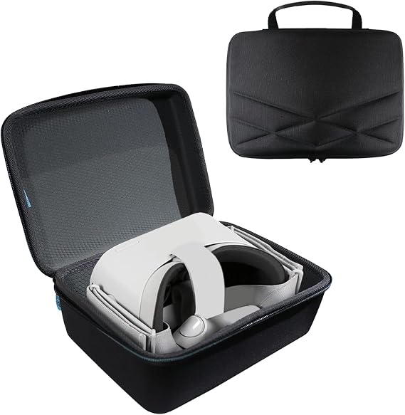 TUDIA Travel EVA Carrying Hard Case Compatible with Mr.Twinklelight, TECKNET Oculus Go VR Headset (Fits Controller & Charger), Water Resistant Storage Bag Shockproof Drop Protection [CASE ONLY]