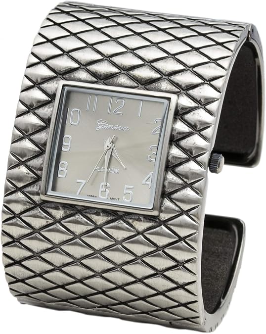 Collections Analog Quartz Womens Wide Cross Patterned Bangle Watch