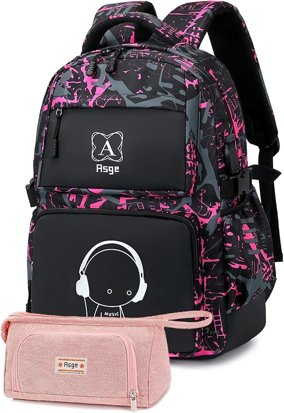 Asge Backpack Boys School Backpack Girls Teenagers Cool School Daypacks Children Reflective School Bag Outdoor Camping Large School Bag Waterproof Satchel Shoulder Bags Set