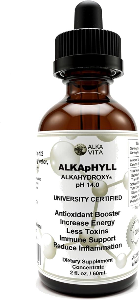 Alkaline Concentrate Drops pH 14.0 Alkahydroxy University Certified 2.0 fl oz 30 Day Supply