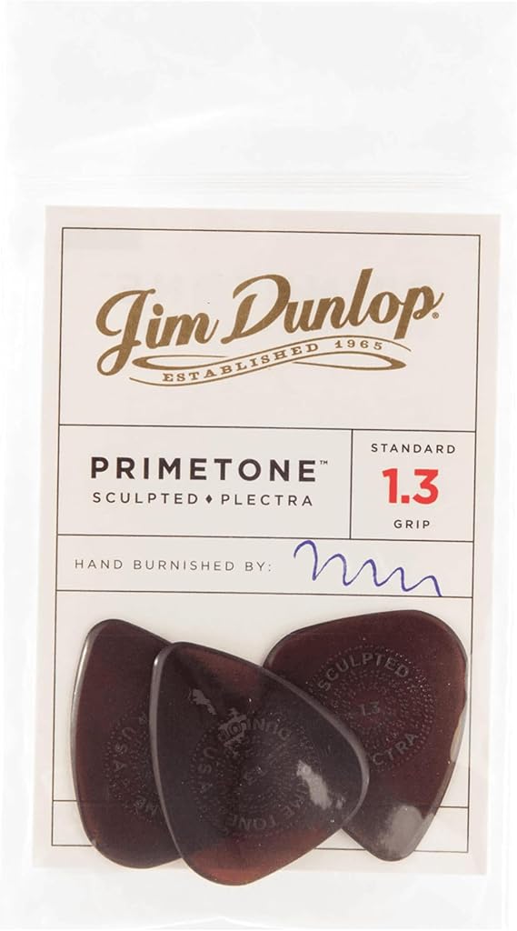 Dunlop Primetone Standard Pick with Grip 1.3 Millimeters 3-Pack