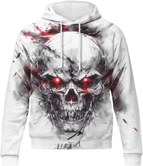 3D Printing Design Hoodie for Unique and Stylish Ghost Print Comfortable Casual Wear Perfect