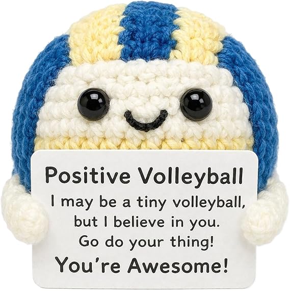 Mini Volleyball Ball Birthday Gifts for Men Women Volleyball Players,Funny Crochet Gifts for Volleyballs Lovers, Emotional Support Crochet