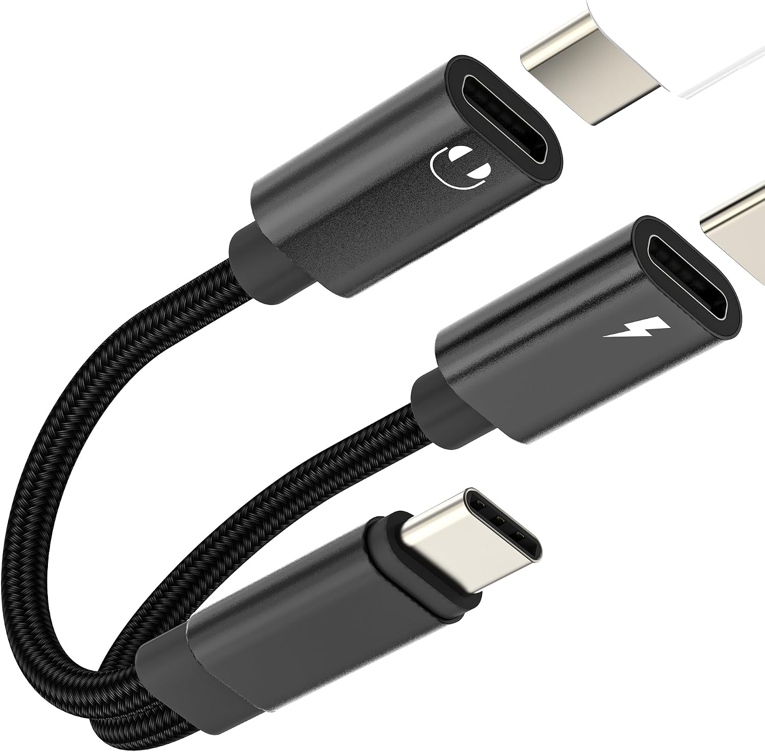 USB C Headphone Jack adapter2 in 1for Apple Type C Charger Cable Splitter for iPhone 16 15 Pro Max AUX Audio Dongle Charging Converter Compatible for Samsung S25 S24 S23 S22 Earphone Car Accessories