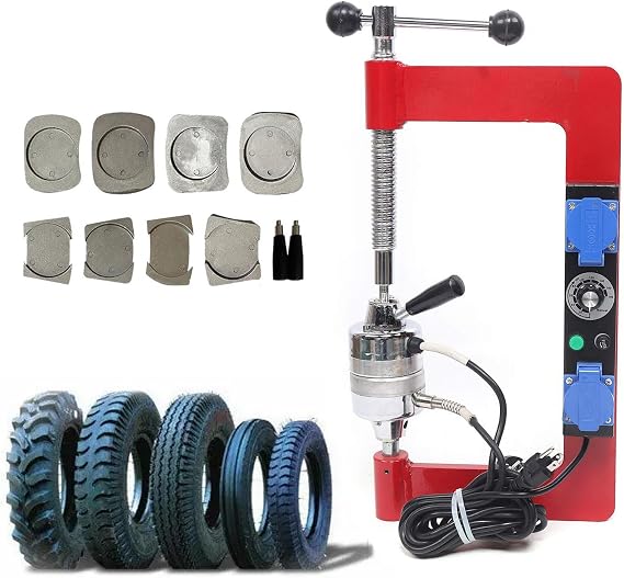Tires Vulcanizing Machine,Manual Tire Spreader Portable Tire Repair Automatic Temperature Adjustment Vulcanizing Machine with 8 Molds