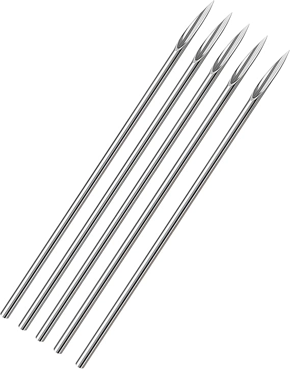5PCS Ear Piercing Needles-Body/Nose/Navel/Nipple Perforating Needls Piercing Tool with Independance Package (18G)