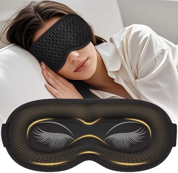 Sleep Eye Mask for Side Sleeper with 3D Contoured Cup