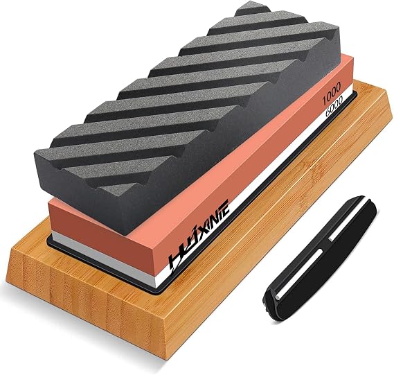 Whetstone Set, Knife Sharpening Stone, 1000, 6000, Double-Sided