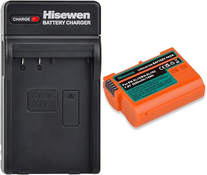 EN-EL15C Battery 1 Pack and LED Charger for Nikon Z5, Z6, Z6 II, Z7, Z7II, Z8, D780, D850, D7500, D500, D600, D610, D750, D800, D810, D7100, D7200 Cameras.