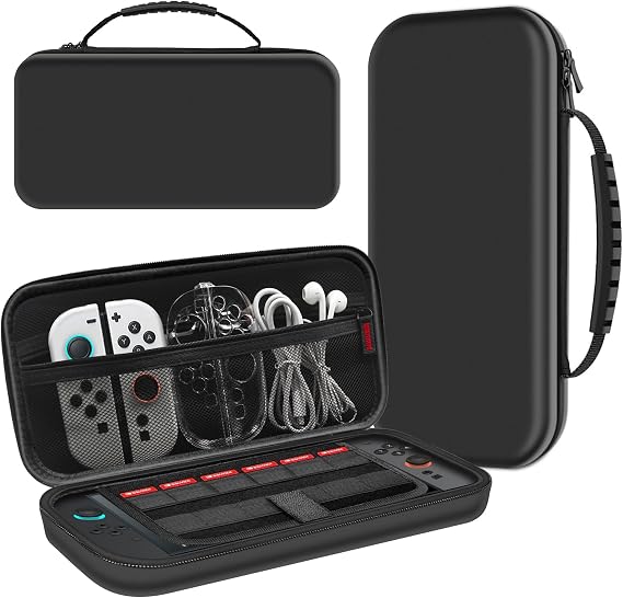 Nintendo Switch 2 ケース 収納バッグ Switch 2に対応収納ケース ゲームカード/ケーブル/イヤホンなど全部収納可能 ゲームカード12枚収納 アクセサリーポーチ 旅行には必須 ブラック