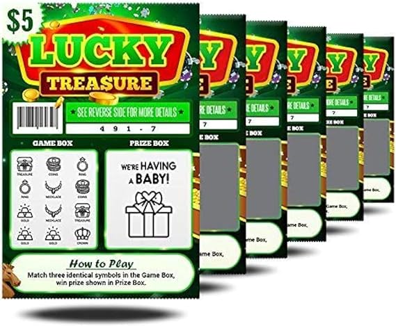6 Pack - Pregnancy Announcement Lottery Scratch-Off Tickets | 4x6 Authentic Looking | Great for Baby Announcements | Perfect for Pregnancy Announcement for Grandparents, Future Dad, or Friends!