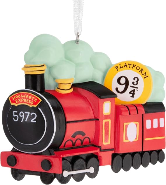 Hallmark Hogwarts Express & 9 3/4 Sign Christmas Ornament, Harry Potter Decoration, Red