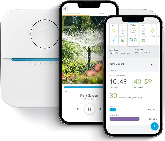 Rachio 3: Smart Sprinkler Controller, 16-Zone (Simple Auto Scheduling + Local Weather Intelligence. Save Water w/ Rain, Freeze & Wind Skip), Fast & Easy Install | 16 Zones, It Just Works, App Control, Rain Skips, Local Weather Scheduling, DIY Install, Smart Home Ready,
