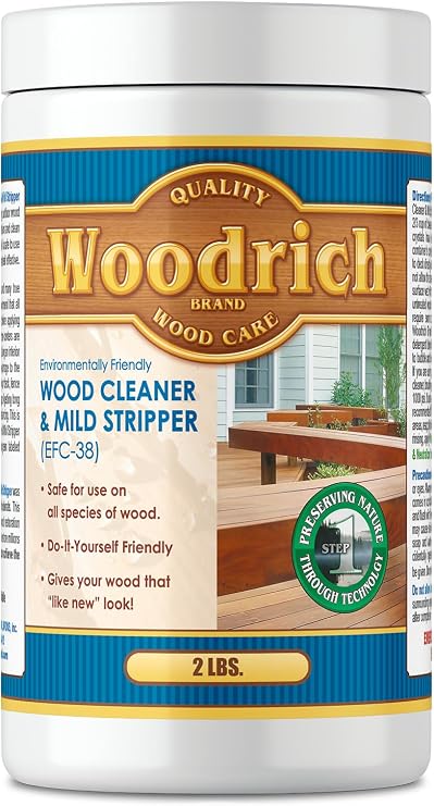 EFC-38 Wood Cleaner & Mild Stripper for Cleaning Outdoor Decks, Fences, Siding, and Log Cabins - 2 lbs Concentrated Powder (Covers 750 Sq. Ft.)