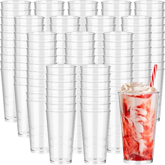 Uiifan 300 Pcs 3 oz Mini Dessert Cups, Clear Plastic Shooter Appetizer Cups
