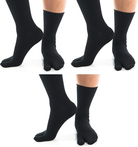 V-TOE SOCKS Split Toe Flip-Flop Socks 3 Pairs Tabi Premium Cotton Blend Mens Womens Socks