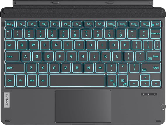 Inateck for Surface Go Keyboard, Bluetooth 5.3, 7-Color Backlight, Compatible with Surface Go 4 (2023), Surface Go 3/2/1 Gen, with Trackpad, KB02028