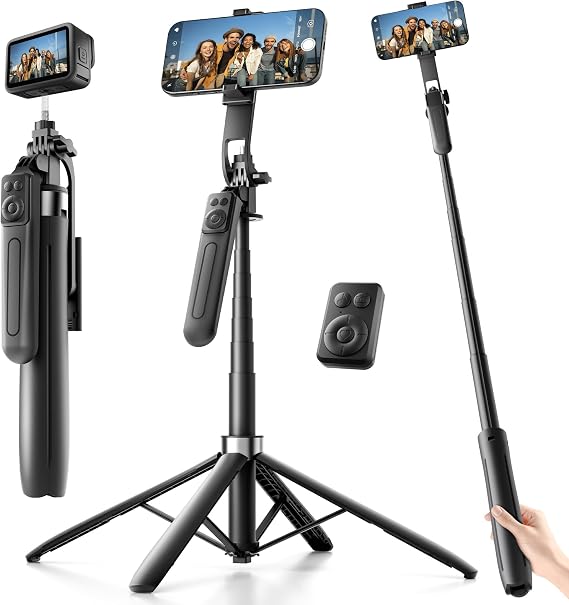 Phone Tripod with Remote: Selfie Stick for iPhone Android