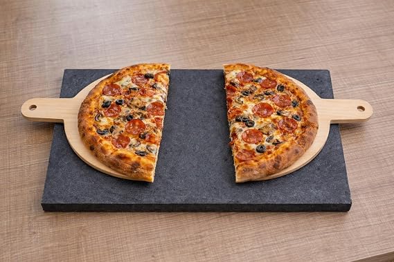 DoĞal Bazalt TaŞi Ve Pİzza KÜreĞİ 2'lİ Pİzza Yapim Setİ (30x40x2 Cm)