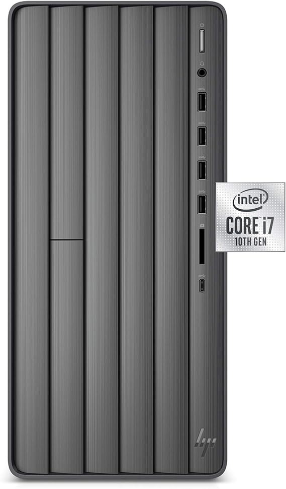 HP Envy Desktop, 10th Generation Intel Core i7-10700, 16GB RAM, 1 TB Hard Drive & 512 GB SSD, Windows 11 (TE01-1020, Black)