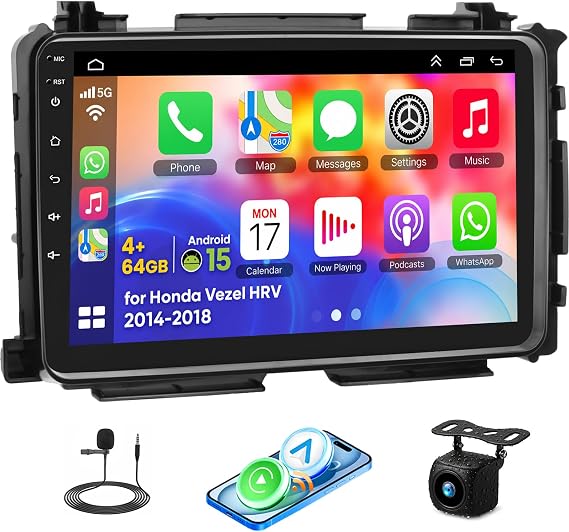 [4+64GB] Android 15 Car Radio Stereo for Honda Vezel HR-V HRV 2014-2018