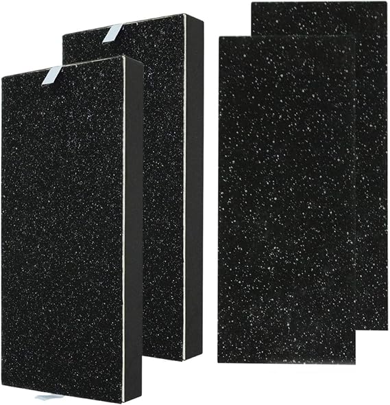 PUREBURG Replacement Filter Set Compatible with Hunter HP100 HT100 Air Purifier,2-Pack H13 HEPA + 4 x Activated Carbon Pre-Filters 4-Stage Filtration Air Clean VOCs