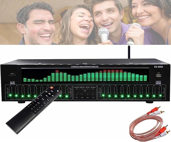 Stereo Graphic Home EQ,31 Bands Graphic Equalizer,Bluetooth 5.4 Optical Coaxial Digital Audio Decoding, Double 10-Segment Independent Tuning with Noise Reduction