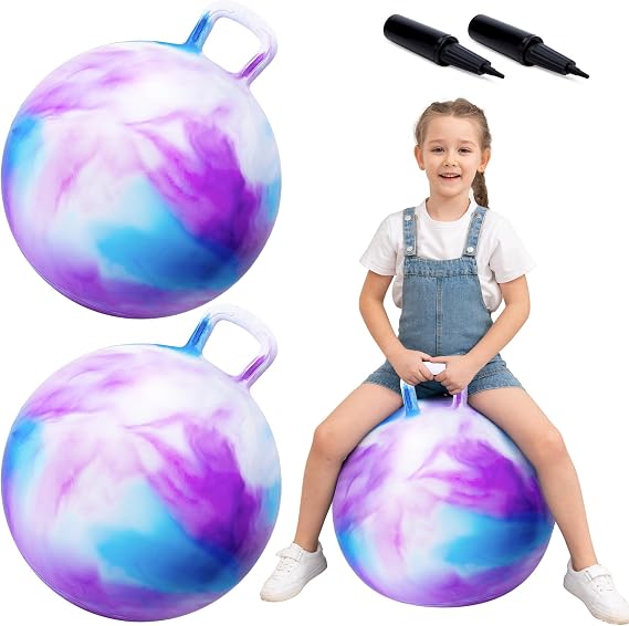 ZOOJOY Hopper Ball 2Pack | 18In Clouds Bouncy Ball with Handle for Kids 3-8