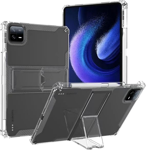 Soft TPU Tablet Kickstand Case for Xiaomi Pad 6 11.0", Clear