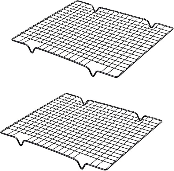 2 Pack Cooling Rack for Baking - 11" x 10" Stainless Steel Wire Tray for Cake,Cookie Drying Rack for Cooking, Roasting, Grilling, Drying for Cake Cookies and Meat, Fit Baking Tray & Toaster Oven