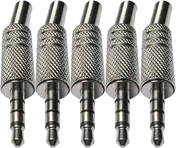 CESS 3.5mm TRRS 4-Pole Male Solder Plug, 5 Pack