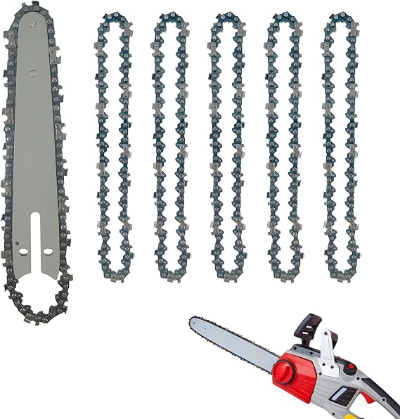 5Pcs Chainsaw Chain with Chainsaw Guide Rail, 6 Inch Mini Chain Replacement