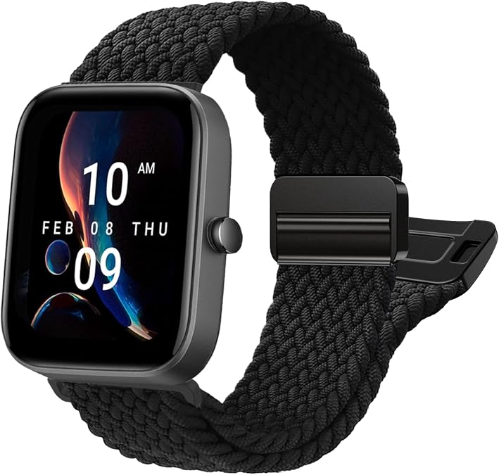 20mm Braided Bands Compatible With Amazfit Active 3 Premium/Active 2/Active | Elastic Breathable Replacement Straps for Amazfit Bip 3 Pro/3/Lite/S Lite/U/U Pro/GTR mini/GTS 4/4 mini/3/2/2e/2 mini